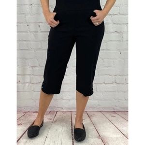 High Rise Capri Pants with Rhinestone Detailing